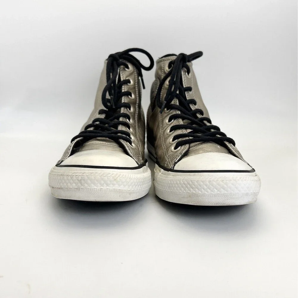 Converse Chuck Taylor All Star Tri-Zip Sneakers Womens Sz 10 Silver Leather